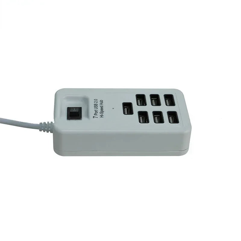 Hi-Speed Hub Adapter USB Hub Mini USB 2.0 7-Port Splitter for PC Laptop Notebook Receiver Computer Peripherals Accessories Qme