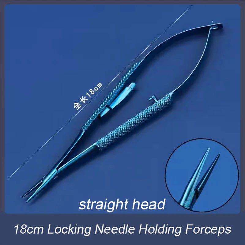 Barraquer Titanium Alloy Needle Holder Lock Curved Ophthalmic Qme m