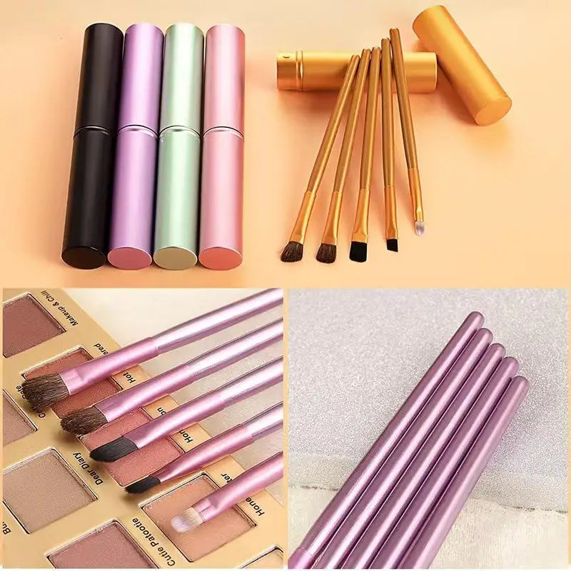 Eye Makeup Brushes Soft Eyeshadow Brush Smudging Eyeliner Storage Tube Qme
