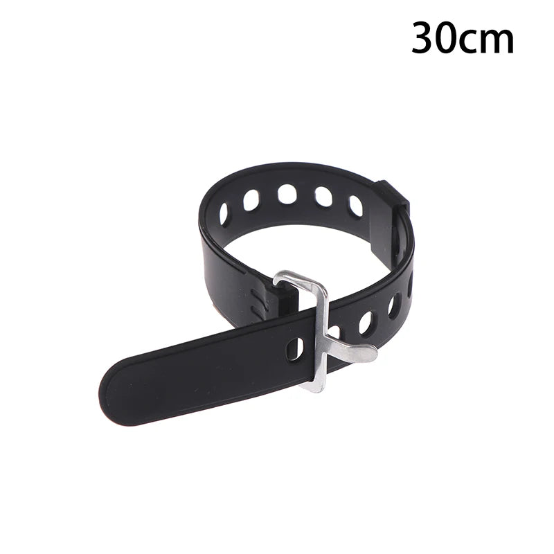 Travel Compact Tied Belt Durable Silicone Fixed Cargo Tie Down Qme 30CM Black