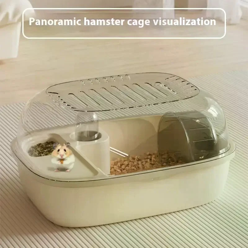 Luxury Large Capacity Hamster Golden Hamster Cage Habitat Villa Large 2-Layer Platform Cage Hiding Nest Small Pet Supplies Qme
