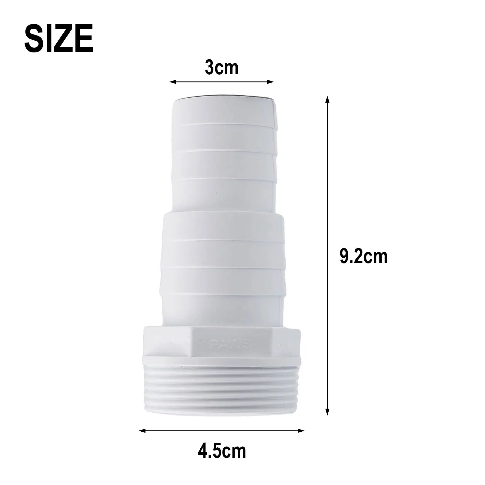 ABS 1.5 Inch Thread Spare Hose Nozzle For Swimming Pool Hoses With Diameter 32-38mm For SPX1091Z7/SPX1091Z4 9.5*4.5*3 Cm White Qme