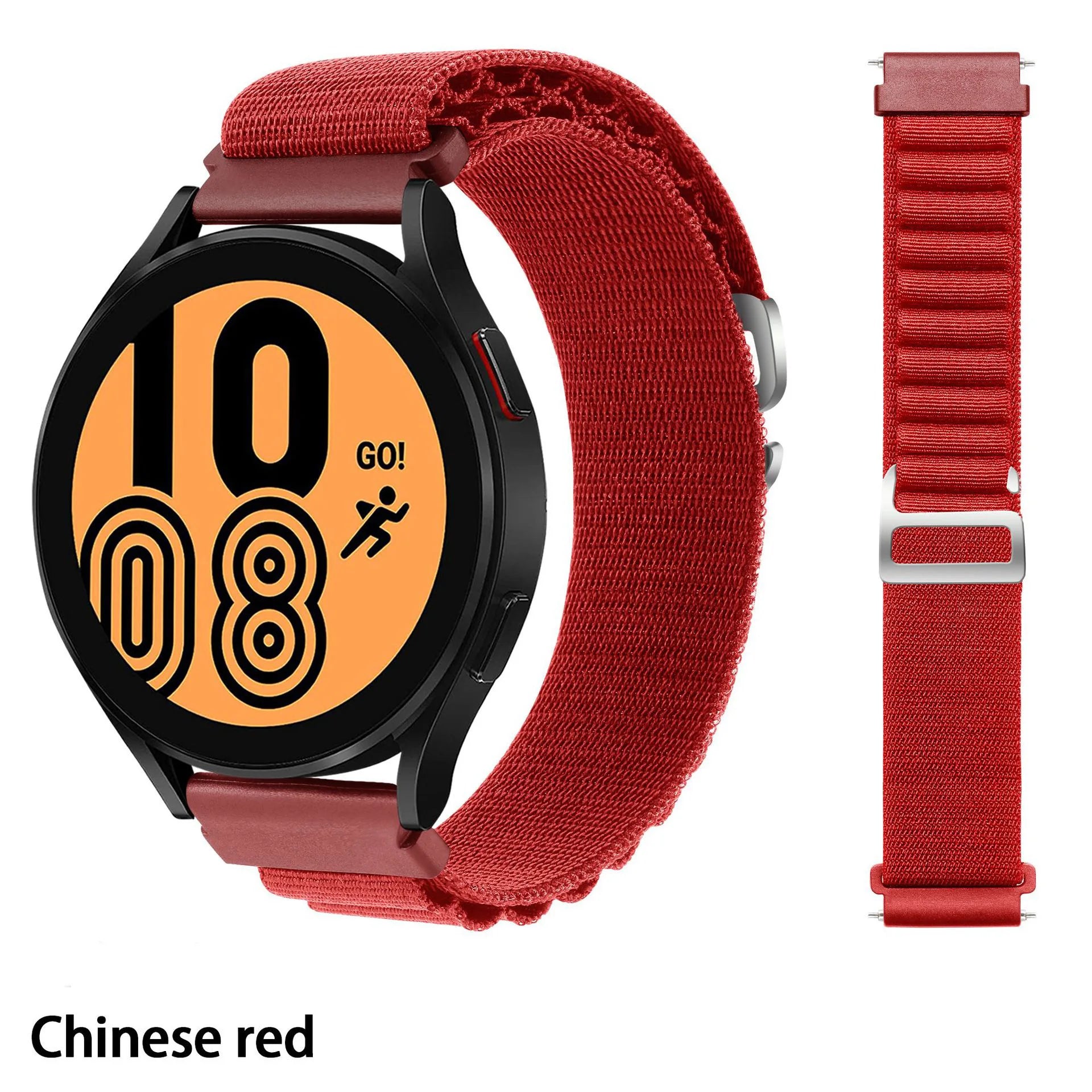 Suitable for Quartz Samsung Watch 4/5/6 20mm 22mm Nylon Quick Release Outdoor Strap Huawei GT3 High Mountain Loop Watch Bands Qme 9Red 20mm