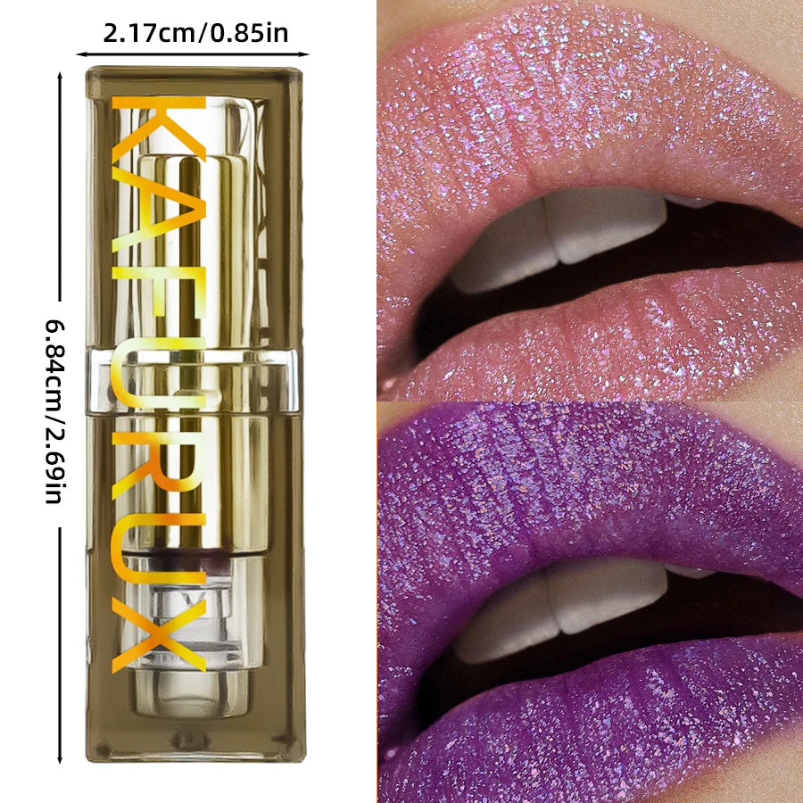 Purple Glitter Two-tone Lipstick Red Rose Moisturizing Lipsticks Qme