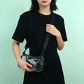 Transparent Crossbody Bag For Women Cylindrical Fashion Mini Shoulder Messenger Bag PVC Jelly Small Tote Bag Qme Black one size