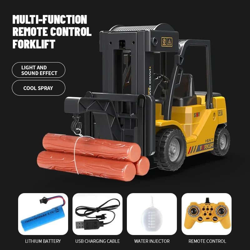 RC Trucks Forklift 2.4G Children Toys Remote Control Cars Toys for Boys Cranes Liftable Stunt Car Electric Vehicle for Kids Gift Qme