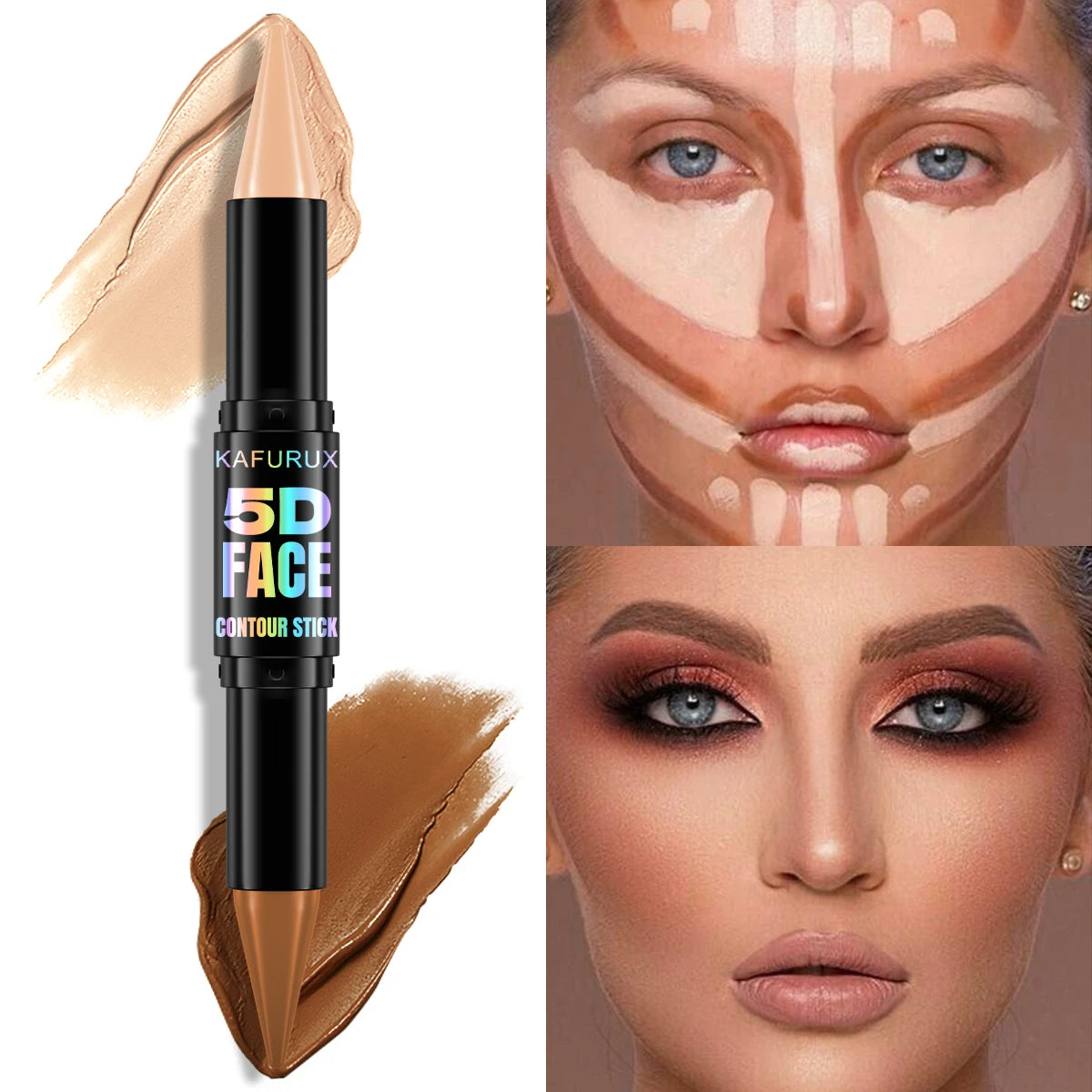 Contour Stick Duo Double-eneed Highlight Shadow Cream Waterproof Full Qme