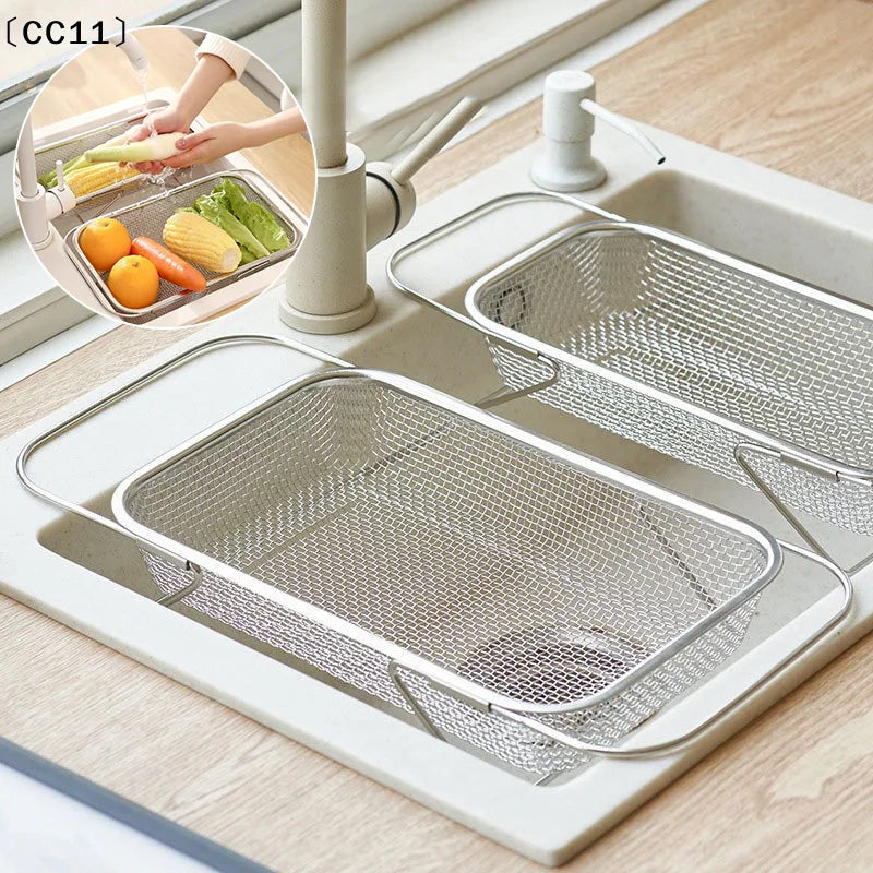 Stainless Steel Kitchen Sink Telescopic Draining Rack Qme