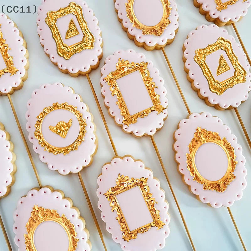 CC114Pcs Silicone Frame Molds Chocolate Mini Air Dry Clay Polymer Qme