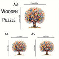 Wooden Animal Puzzle Irregular Life Tree Design Eco-friendly DIY Qme A4