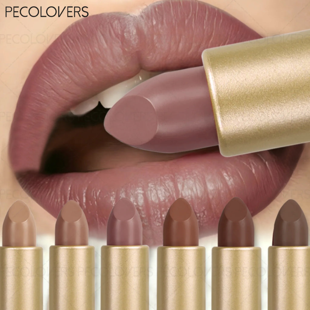 Velvet Matte Lipstick Reddish Brown Deep Berry Non-sticky Texture Qme