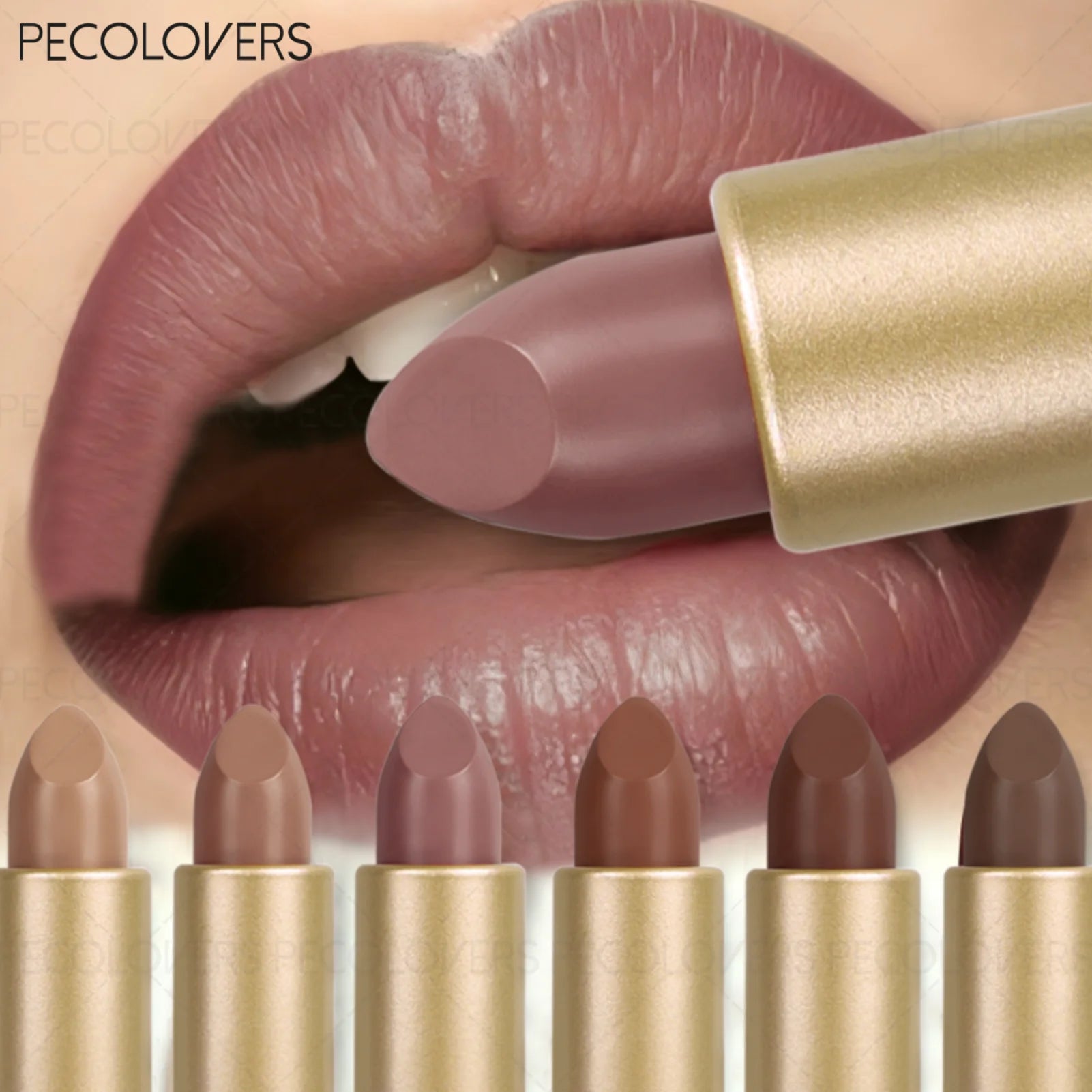 Velvet Matte Lipstick Reddish Brown Deep Berry Non-sticky Texture Qme