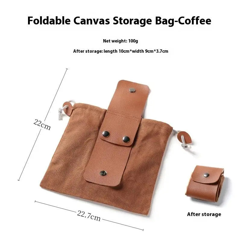Foldable Foraging Bag Canvas Bushcraft Pouch Storage Bags Easy Qme Coffee