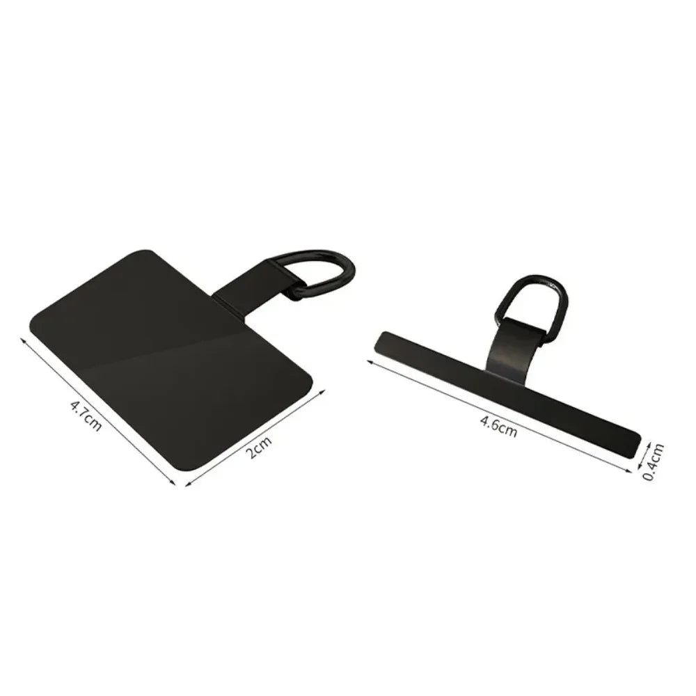 4pcs Stainless Steel Ultrathin Cellphone Lanyard Connectic Clip Hanging Strap Mobile Phone Safe Connect Piece Phone Accessories Qme