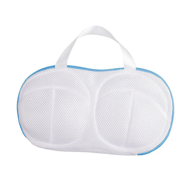 Anti Deformation Mesh Pocket Special Washing Machine Bra Laundry Bag Qme Light blue