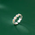 Vintage Daisy Flower Rings for Women Korean Style Adjustable Opening Finger Simple Ring Wedding Engagement Statement Jewelry Gif Qme resizable yin