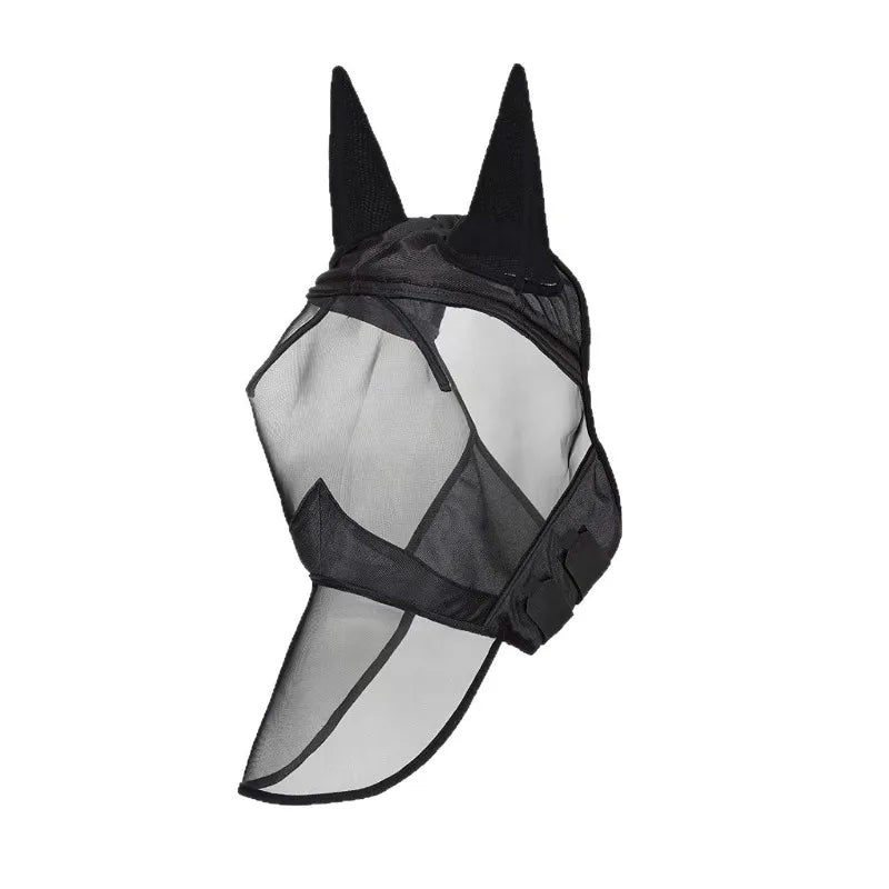 Caremaster Horse Fly Mask Full Face Cool Breeze Mesh Protects Eyes Qme black