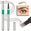 Hellokiss Waterproof Eyebrow Pen, Microblading Eyebrow Pencil With 4 Split Head, Natural Looking Brows Makeup ( 5 Colors) Qme 9709-2