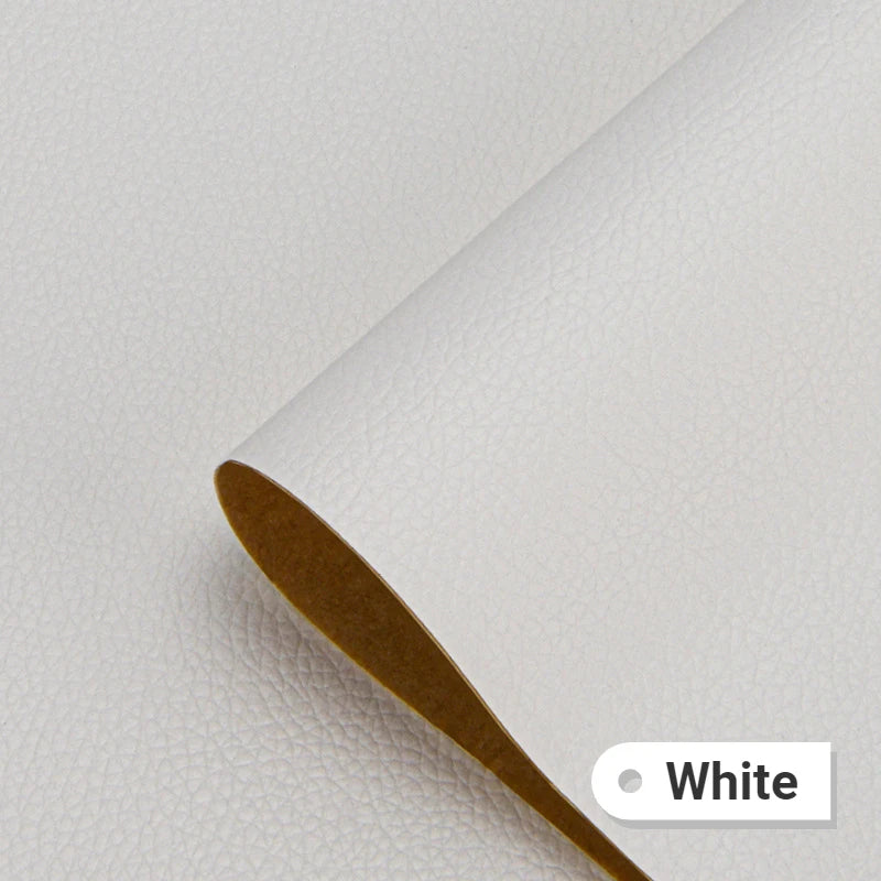 Self-Adhesive Leather Repair Patch Sofa Black PU Leather Sticker for Furniture Table Chair Clothes Car Seats Shoe Bags Fix Patch Qme White 25X30CM