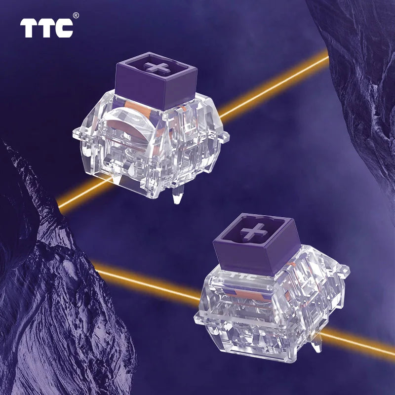 TTC RGB Purple Heart Magnetic Switch Linear Factory Pre-lubed Freely Setting Pre-Travel Soft Elastic High Speed Keyboard Switch Qme