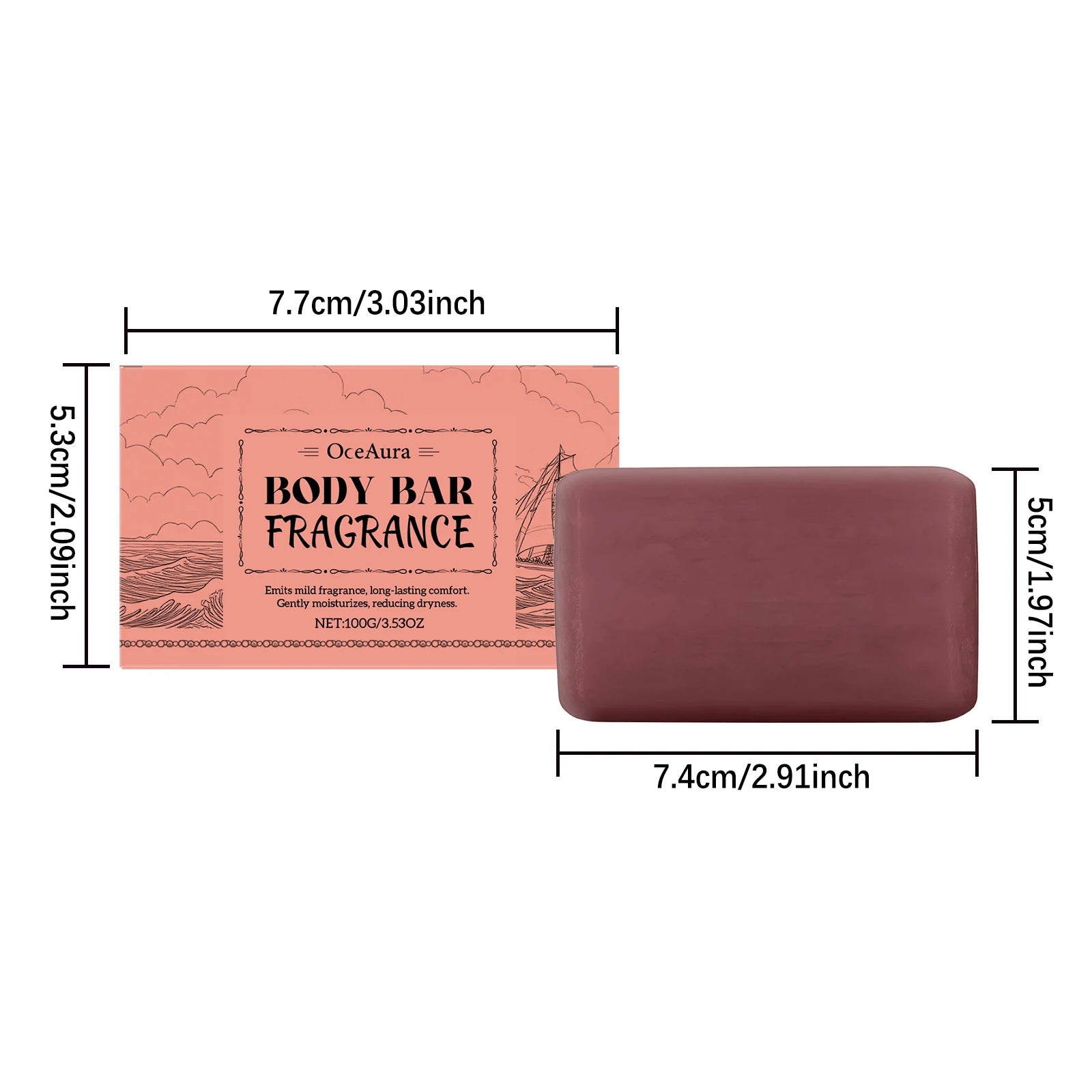Sandalwood Scented Body Bar Moisturizing Gentle Cleansing Soap for Bath Shower Long-Lasting Fragrance Handmade Natural Skin Care Qme