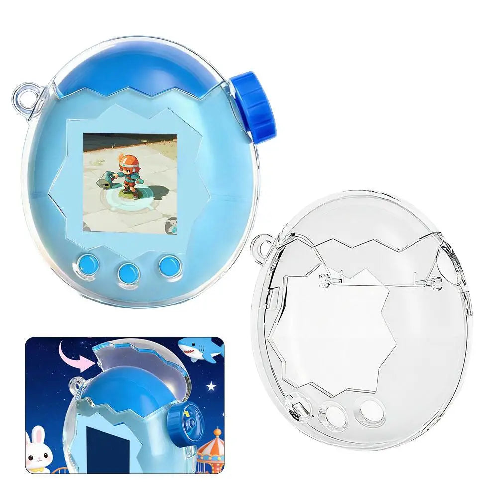 Shinny Clear Protective Case for Tamagotchi Paradise Cute Transparent Shell Full Protective Acrylic Case Anti-Fall Anti-Scratch Qme