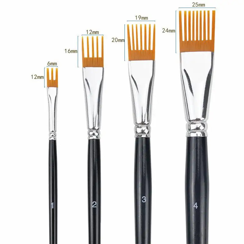 Serrated Shape Paintbrush Watercolor Oil Digital Painting Landscape Qme Black