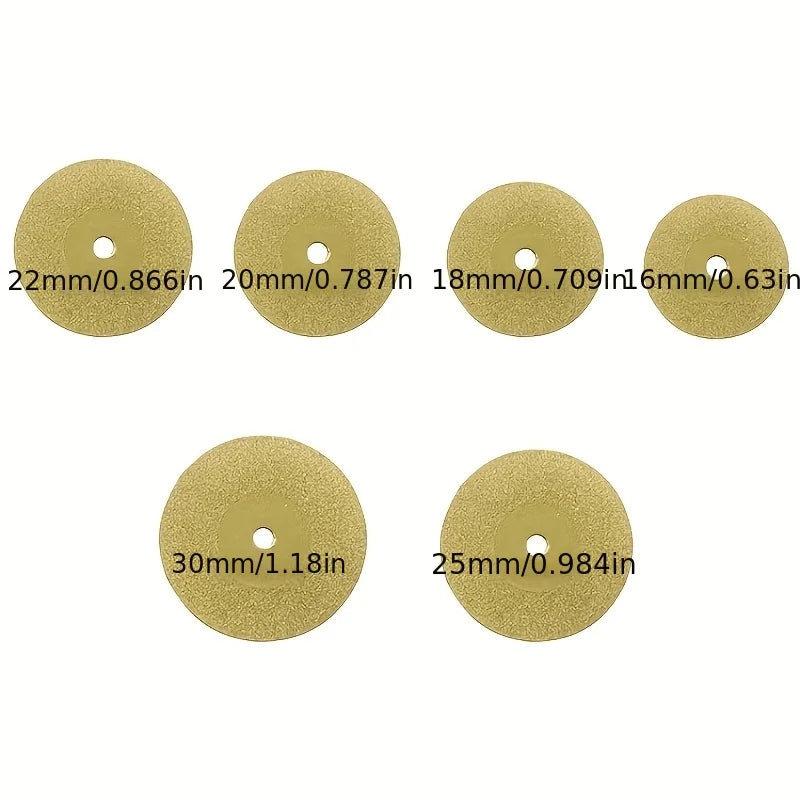 12pcs 1Set 16-22mm Diamond Wheel Saw Circular Cutting Blade Rotary Tool Titanium Coated Diamond Cutting Blade Qme