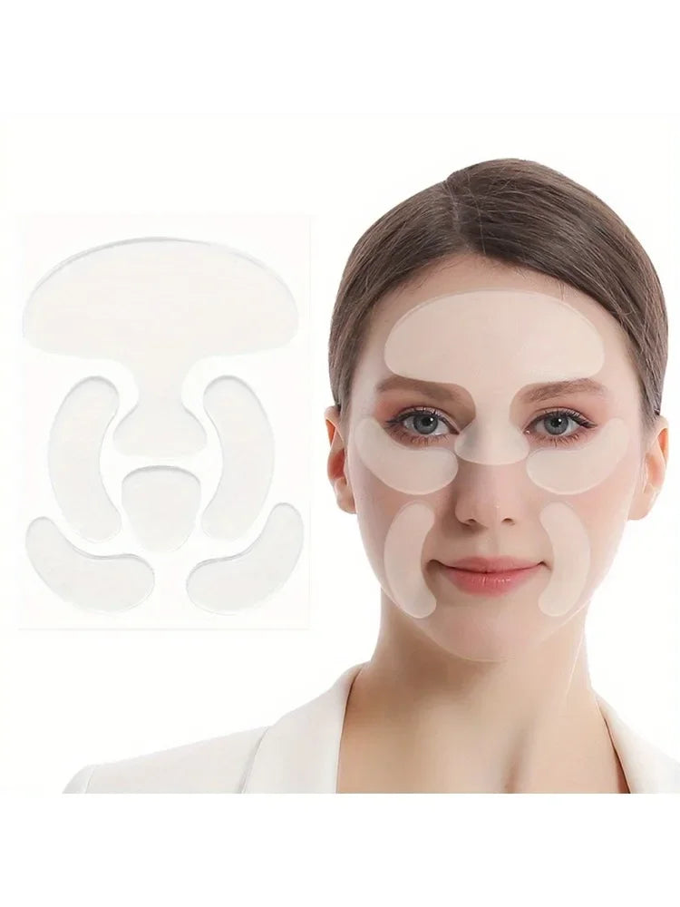 Silicone Anti-wrinkle Face Patches Reusable Forehead Eye Smile Line Qme SET