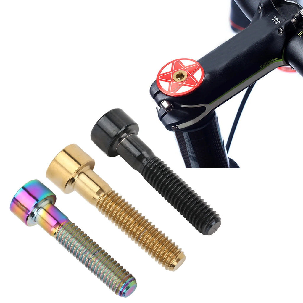 RISK Headset Stem Top Fixing Bolt M6x30mm Column Head Bike Stem Bolt Screw Titanium Alloy for Bike Repair Stem Top Bolt Qme