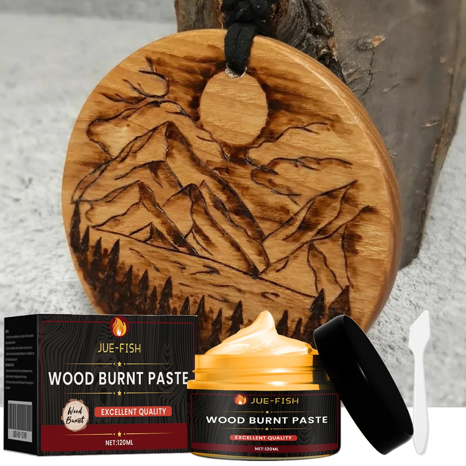 Original Wood Burning Paste Quickly Shaping Patterns Inspiring Artistic Creativity Easy to Use DIY Pyrography Wood Burning Cream Qme