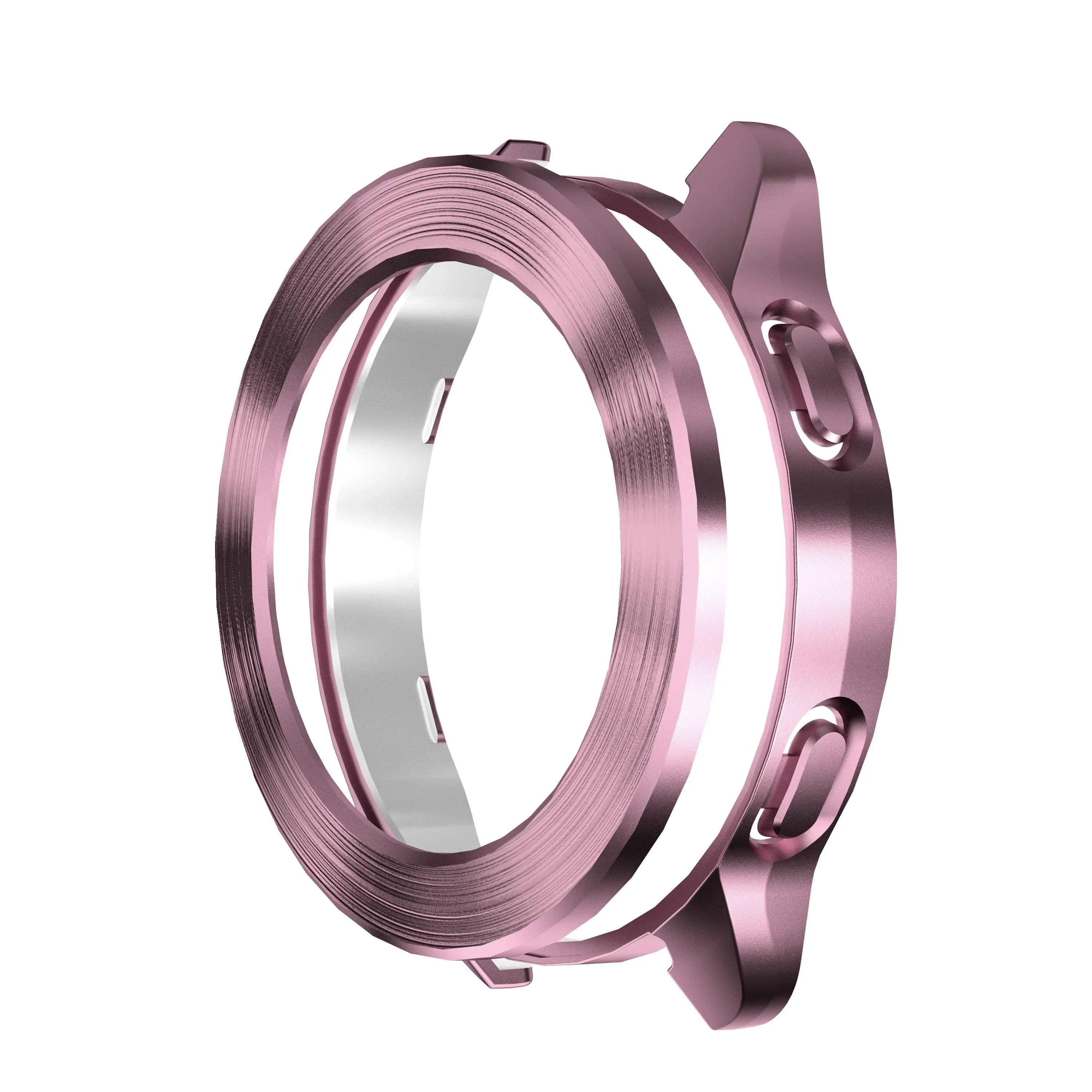 Cover for Xiaomi Mi Watch S3 Case Accessories PC Protector Shell for Mi Watch S3 Electroplated Wire Drawing Hollow Case+bezel Qme Pink For Xiaomi Watch S3