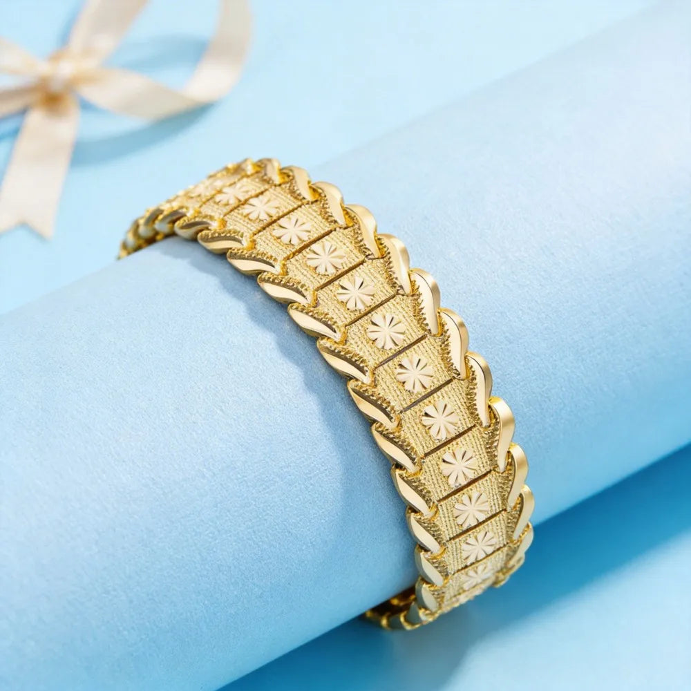 Noble 925 sterling silver /18K gold color Bracelets for men classic noble chain fashion Wedding party Christmas gifts Jewelry Qme Gold 20cm 8inches