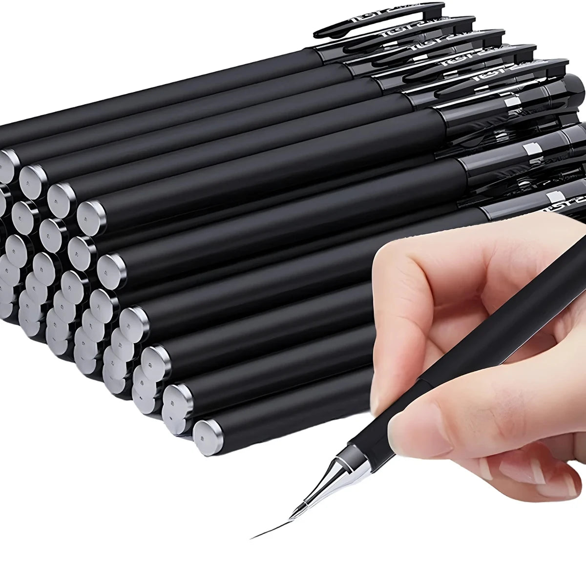 Gel Pens,10 Pcs 0.5mm Black Ink Pens Fine Point Smooth Writing Pens, for Journaling Note Taking, Office School Supplies Qme
