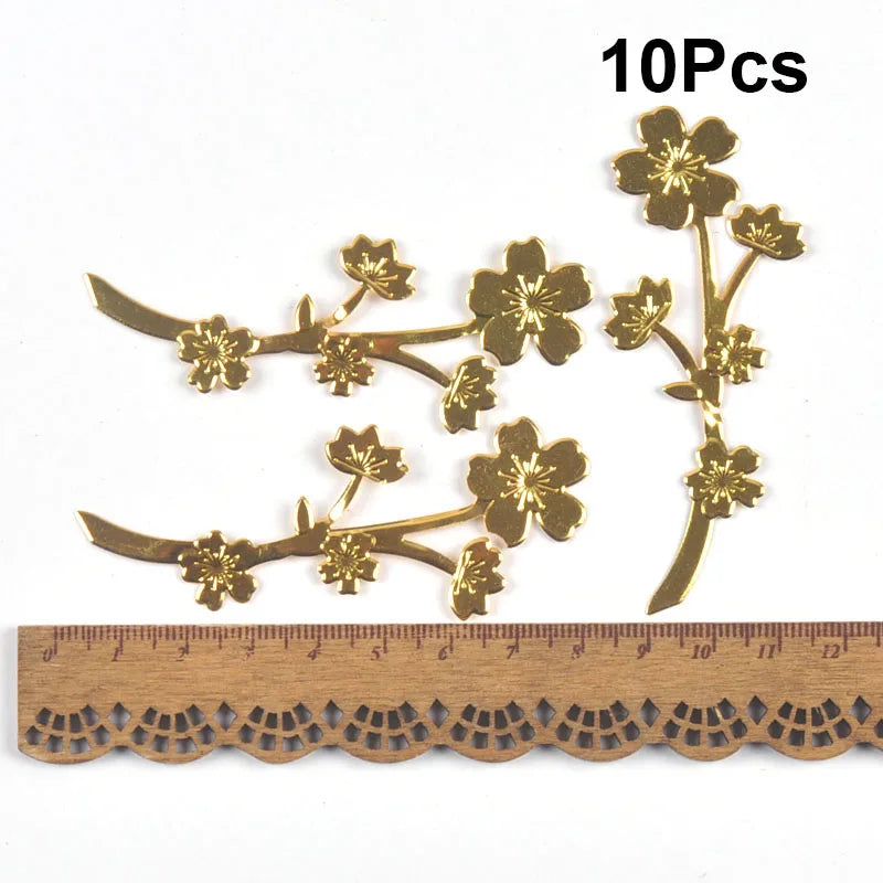 Mixed Gold Leaf Filigree Wraps Metal Crafts Connectors For Making Jewelry Accessories DIY Scrapbook Handicraft Home Decor yk0912 Qme 35x78mm 10cps