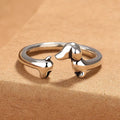 New Cute Dachshund Dog Simple Silver Adjustable Rings Original Open Sausage Dog Pet Rings for Women Vintage Animal Jewelry Qme gou resizable