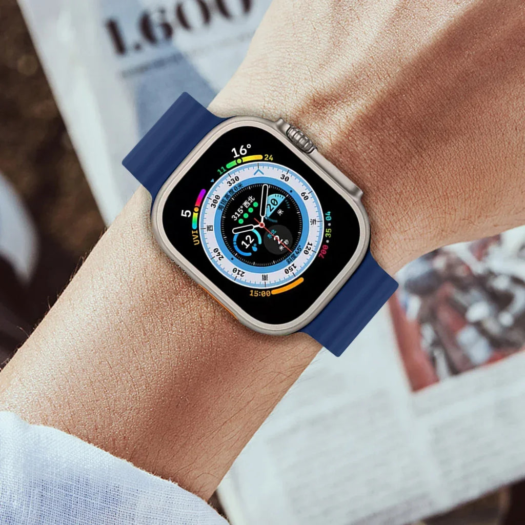 Magnetic Buckle Strap For Apple Watch Band Ultra2 49mm 46 42 44 41 38mm Silicone Bracelet iWatch Ultra Series 7 6 3 se 8 9 10 Qme