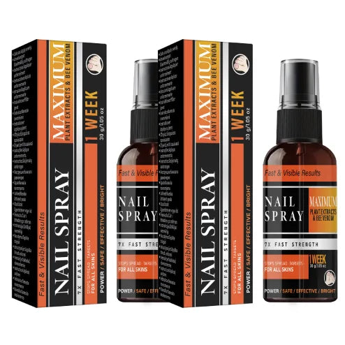 Nail Spray Fast & Visible Result, Strengthening & Repair with Bee Venom, Collagen & Hyaluronic Acid Qme Brown 30ml