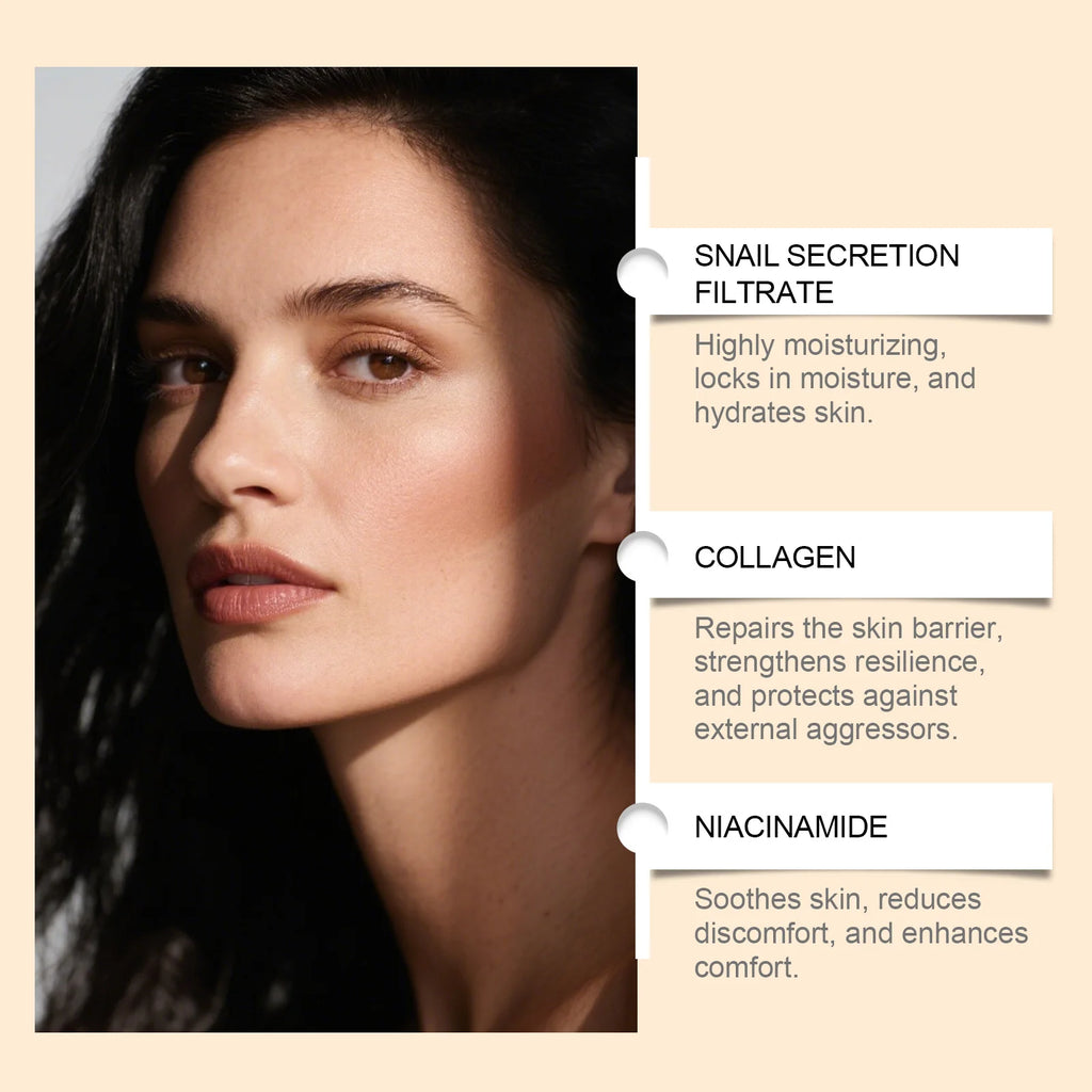 Snail Mucin Skincare Set Collagen Snail Face Cream & Hydrating Essence Firming Pore-Tightening Soothing Improves Skin Texture Qme