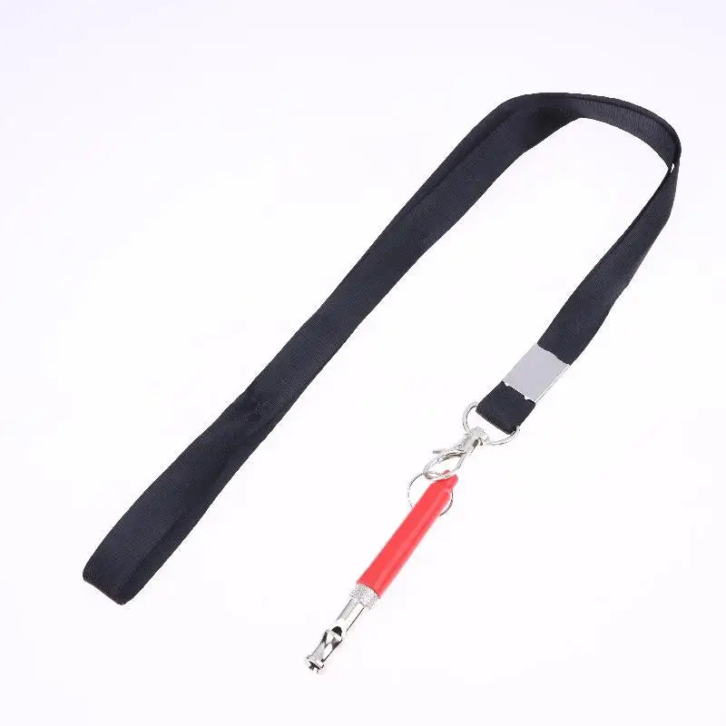 Ultrasonic Flute Dog Bark Controller Adjustable Training Whistle Qme Red with rope A