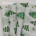 10/20 sheets of colorful lightweight Christmas tree pattern tissue paper, gift wrapping paper, suitable for weddings, Christmas Qme 20 sheets