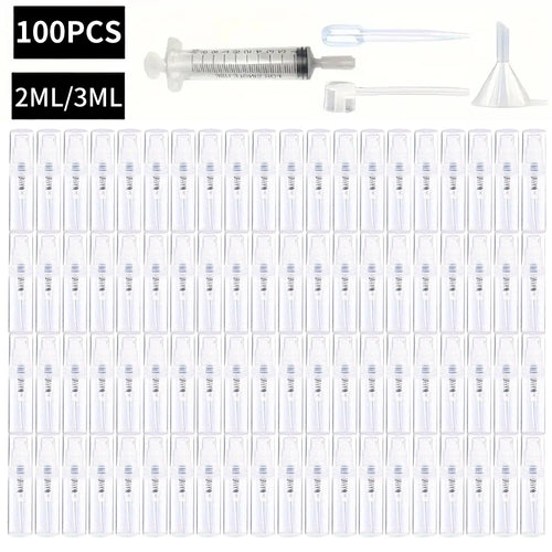 100 Spray Bottles 2ML/3ML- Odorless, BPA-free clear refillable travel atomizer, portable mini-sprayer for perfume and cosmetics Qme