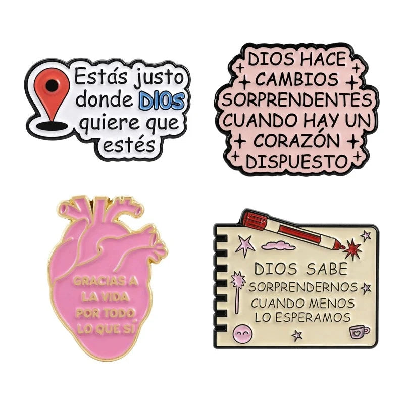Cute Pink Heart Cartoon Enamel Pins Landmark Letter Design Brooch Backpack Lapel Pins Metal Badge Gift for Girls and Friends Qme