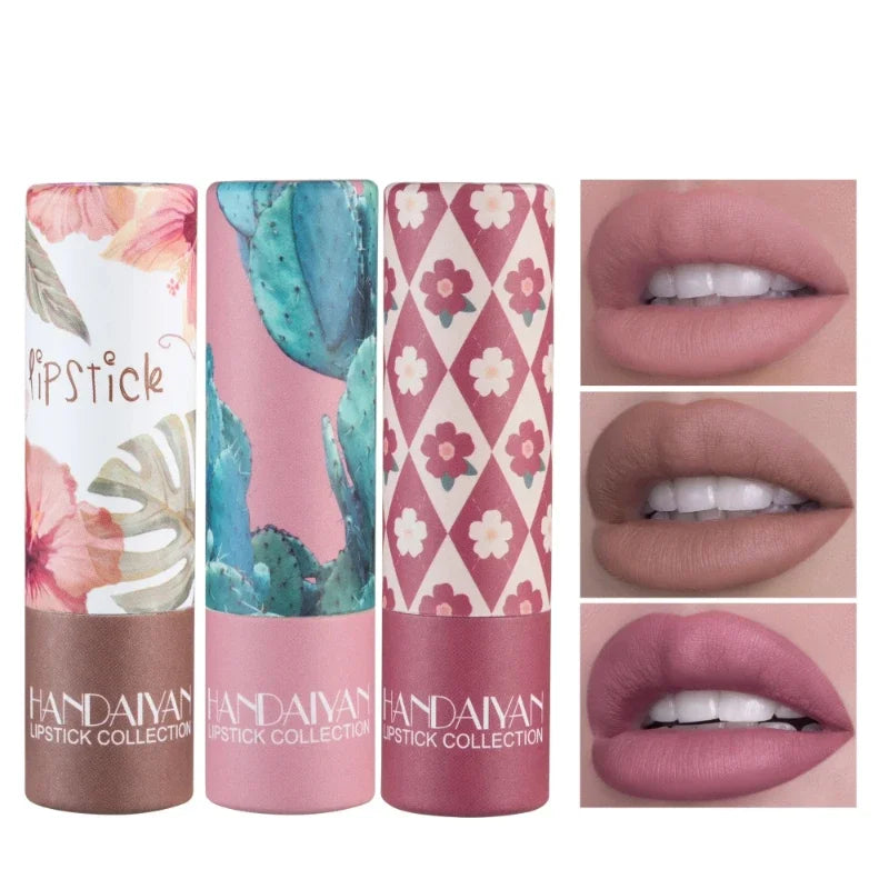 8 Colors Matte Velvet Texture and Is Not Easy to Fade. Naked Color Lipstick, Matte Paper Tube Lipstick Christmas gift Qme