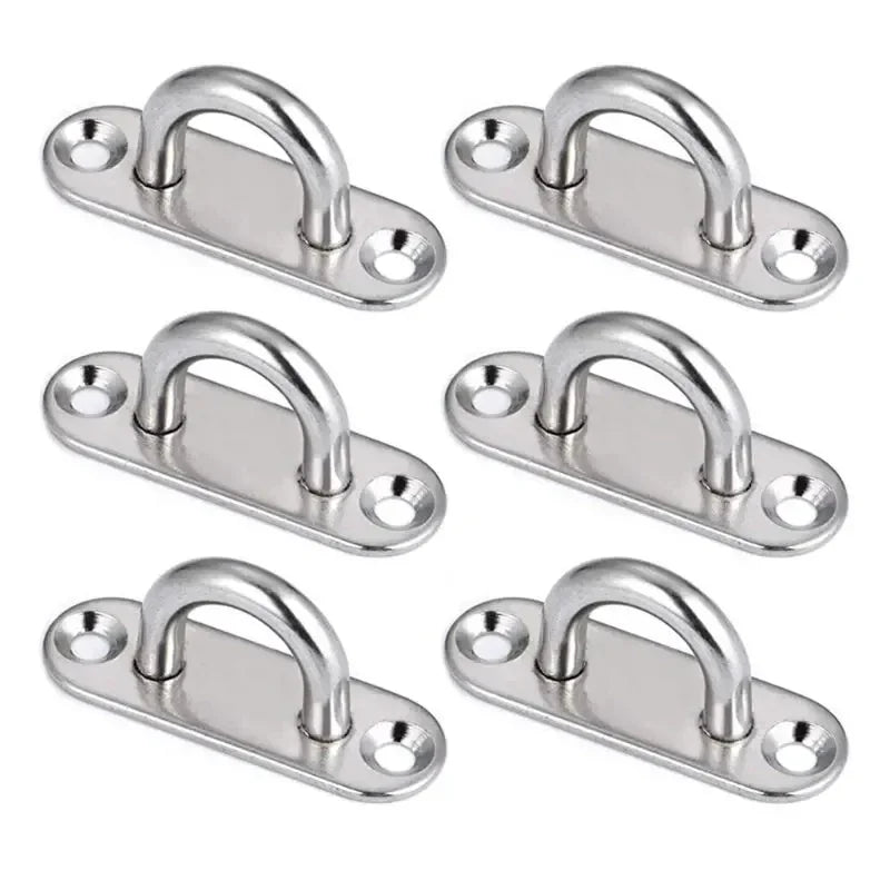 304-M6 M5 M8 Oval Eye Board Marine Deck Buckle Staple Boat Shade Sail Mounting Fastening Set - 304 Marine Grade Stainless Steel Qme