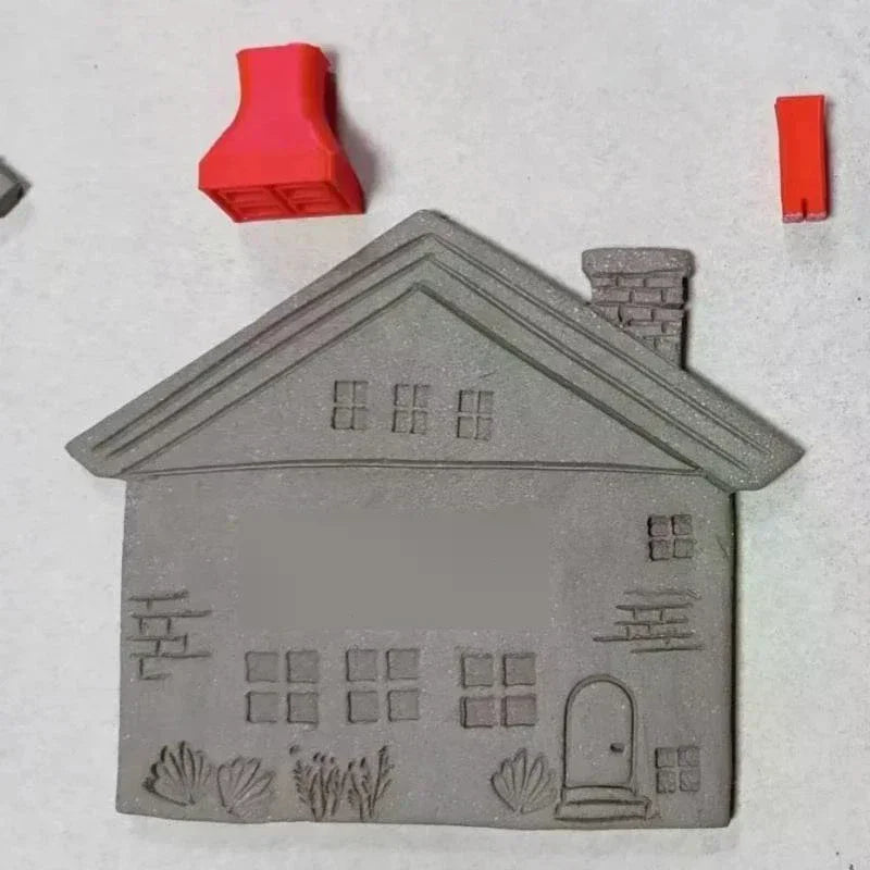 25pcs Plastic Clay Stamp & Molding Kit With Window Patterns Suitable For Polymer Clay, Wax, Resin Crafts - DIY Pottery Stamps Qme