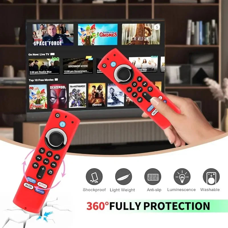 Silicone protective case For Amazon L5B83G Fire TV Stick 4K MAX/4K remote control drop proof dust and dust Glow Case Qme