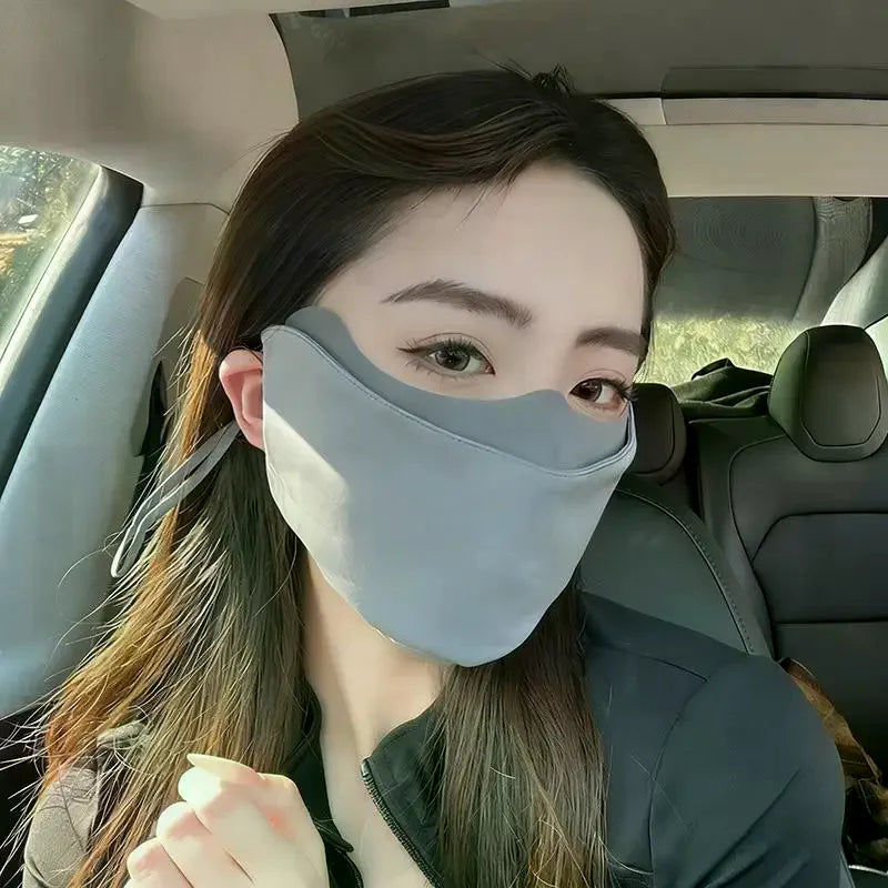Drinking Water Neck Protection Sun Ice Silk Mask No Trace UV Cycling Qme