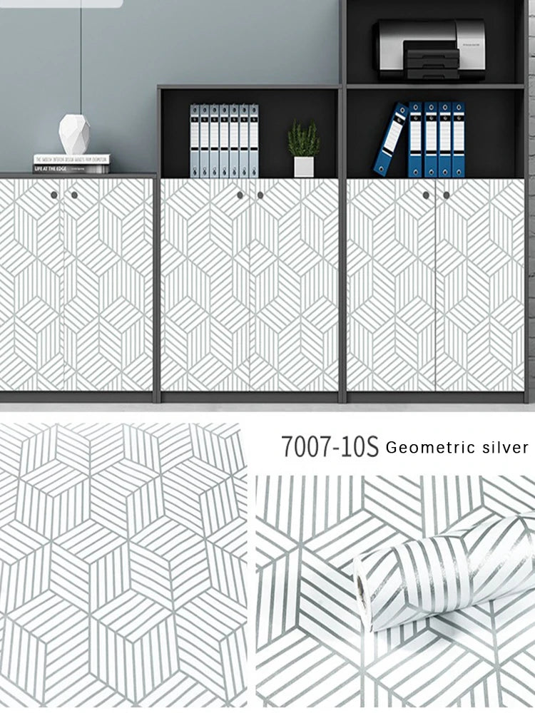 Geometric Hexagon Wallpaper Peel Stick Wallpapers Removable Self Qme Geometric silver 6mx45m