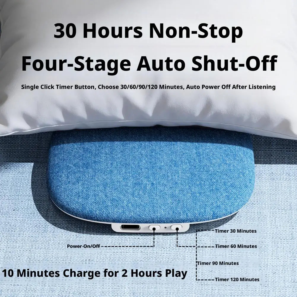 Under Pillow Speaker Sleeping Bluetooth Mini Bone Conduction White Qme